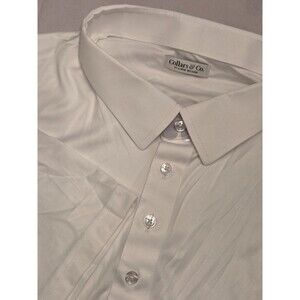 NWOT Collars & Co Mens 3XL Dress Collar Polo White Shirt Relaxed Minor Mark Read